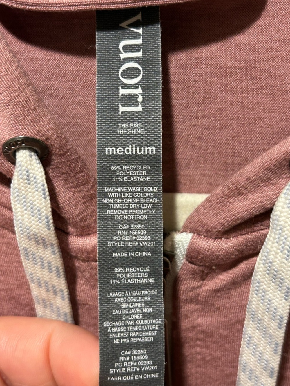 Vuori Full Zip Halo Hoodie in Tamarind size M - Picture 7 of 7